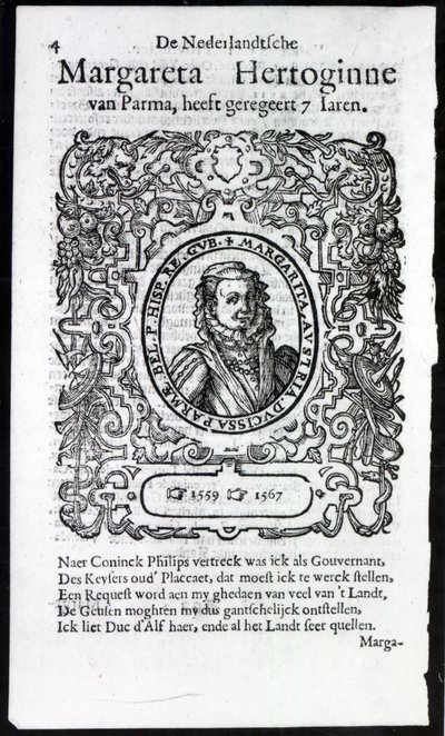 Margarete von Parma, Statthalterin der Niederlande (Druck) von Netherlandish School